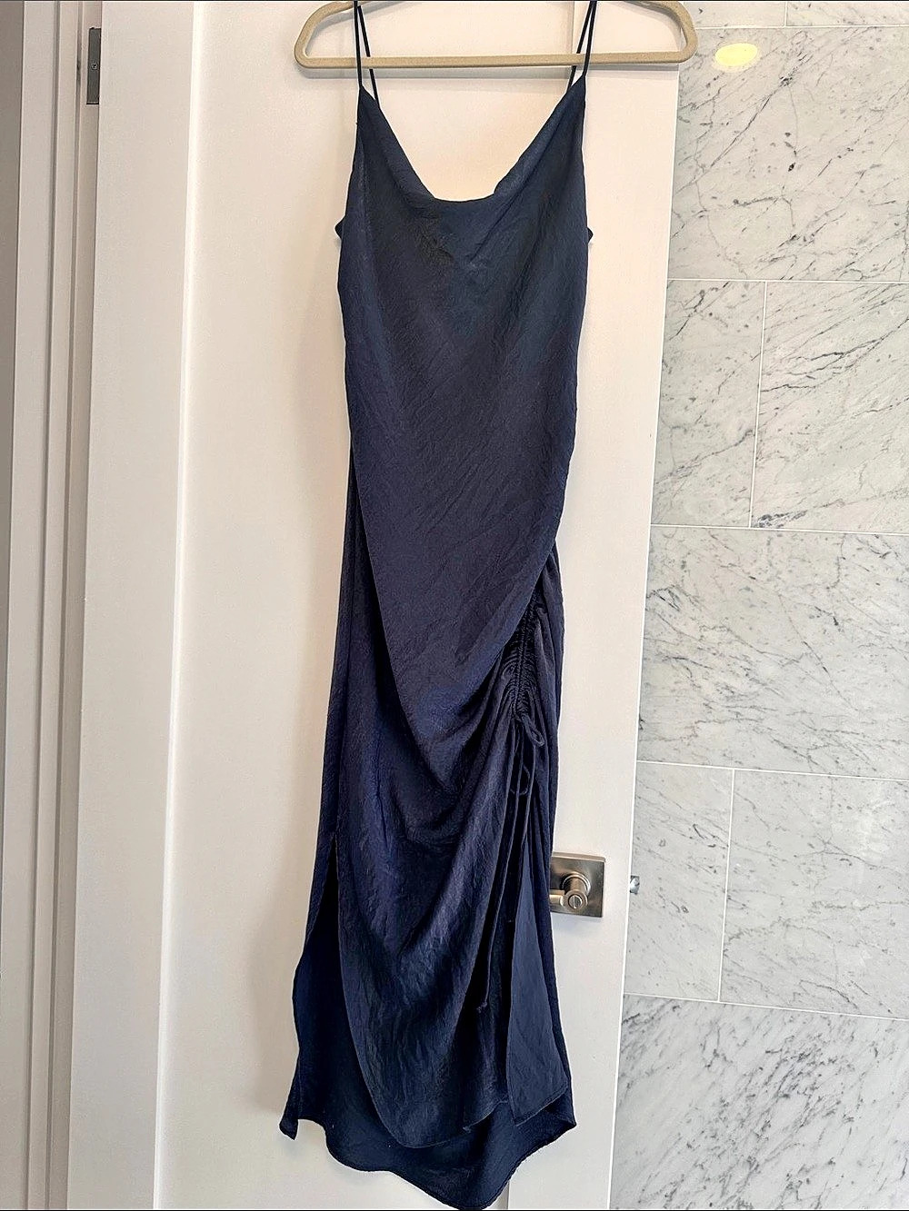 Zara Satin Cowel Neck Dress